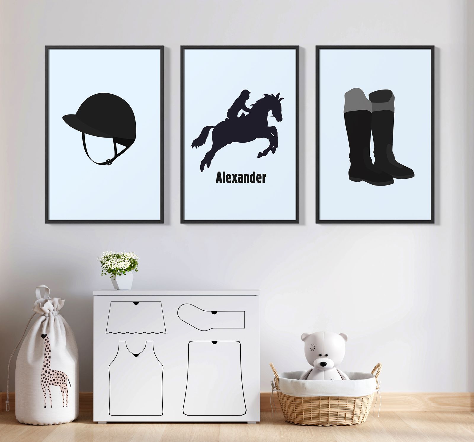 Gepersonaliseerde Poster - Ruiterset / Set van 3