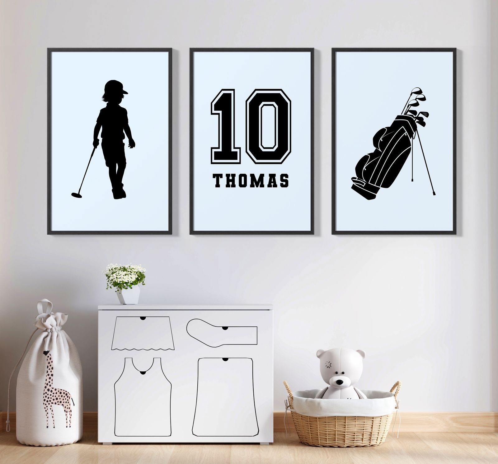Gepersonaliseerde poster - Golfthema / Set van 3
