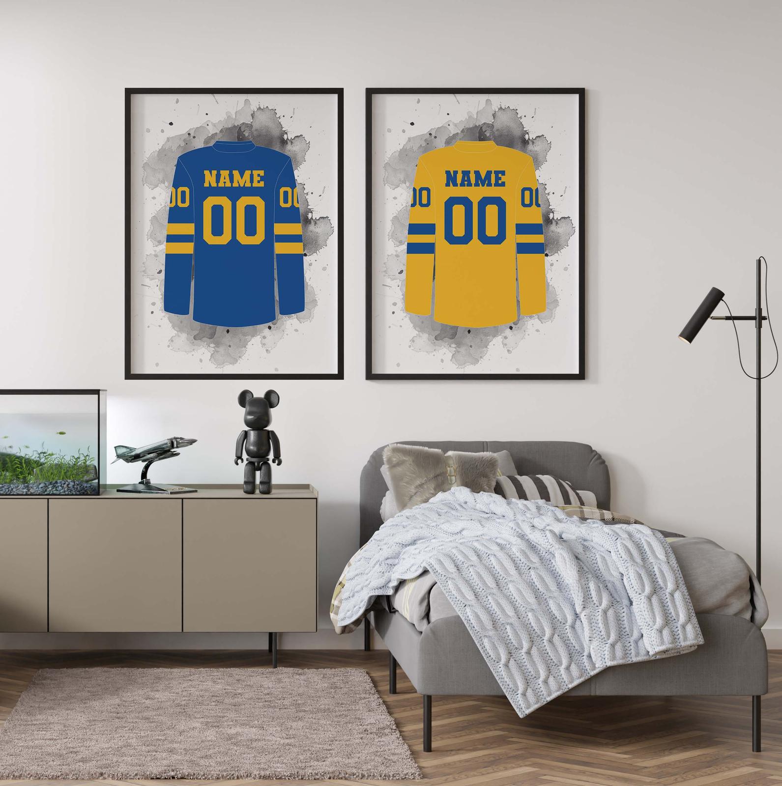 Gepersonaliseerde Poster - Jersey Kunst / Set van 2