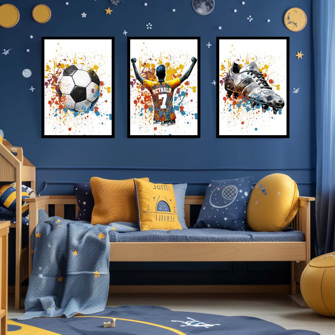 Persoonlijke Poster - Voetbalkunst / Set van 3