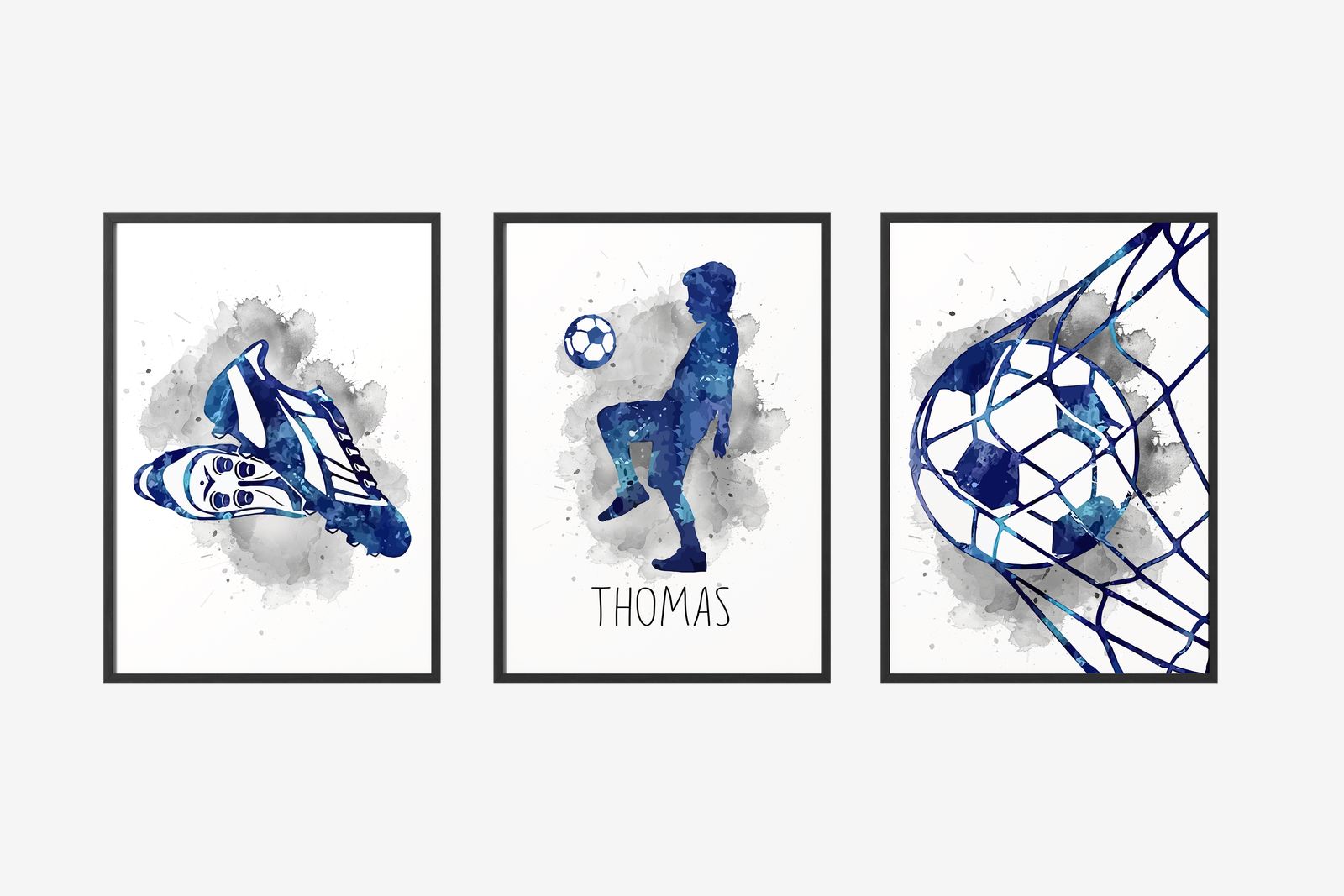Gepersonaliseerde Poster - Voetbalkunst / Set van 3