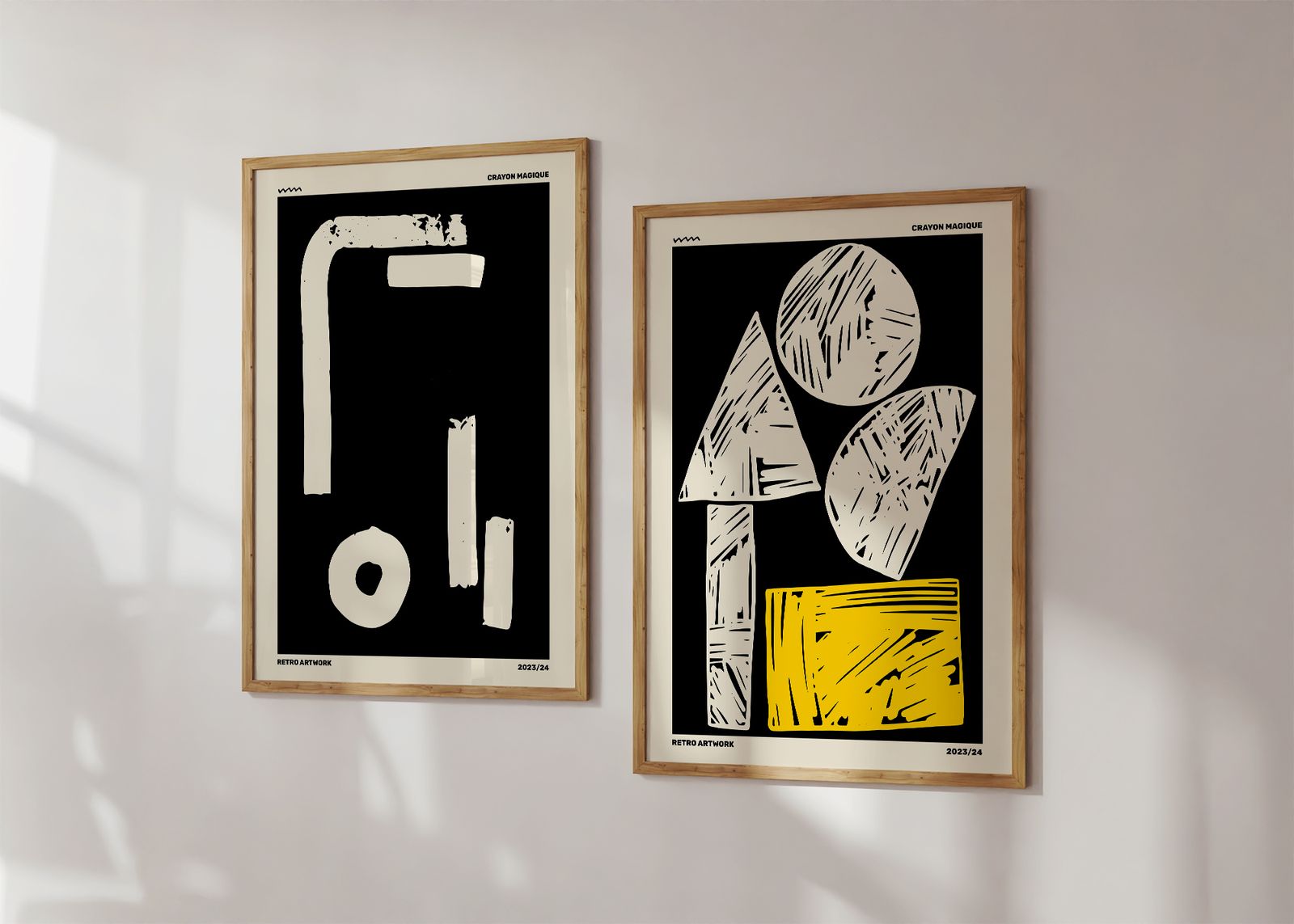 Poster - Crayon Magique Retro Artwork / Set van 2