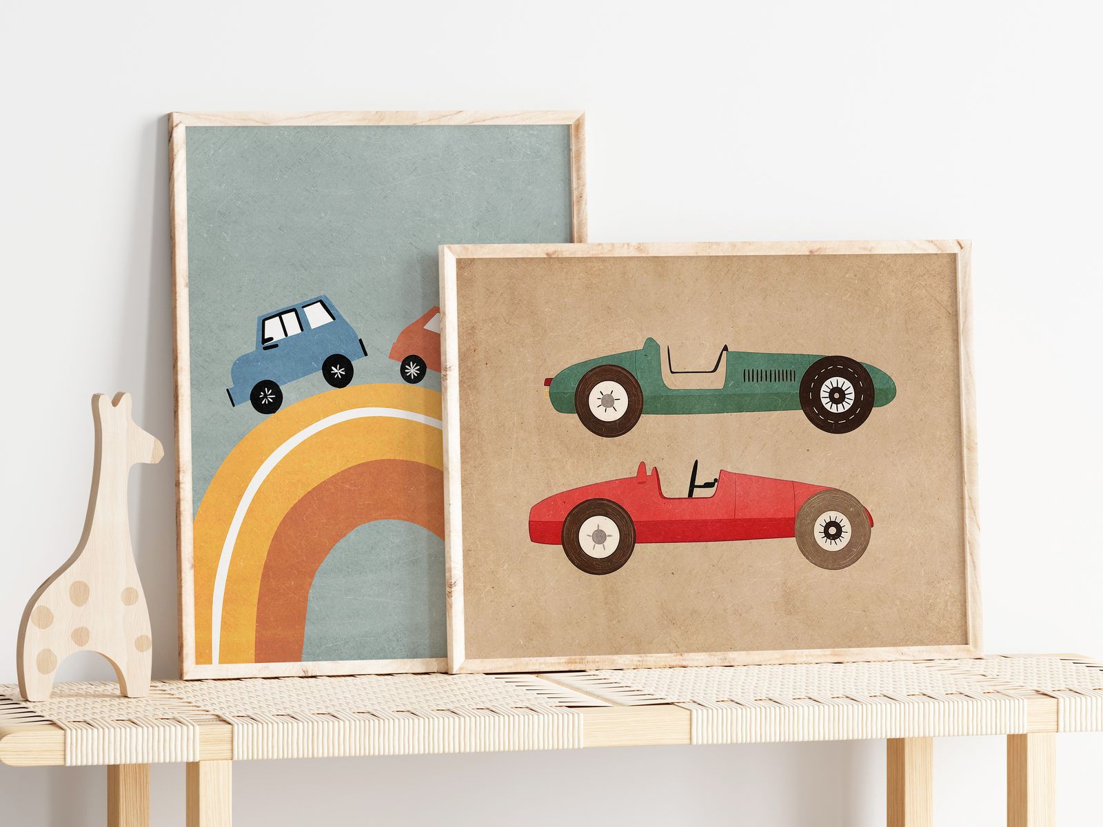 Poster - Kleurrijke Auto's / Set van 2