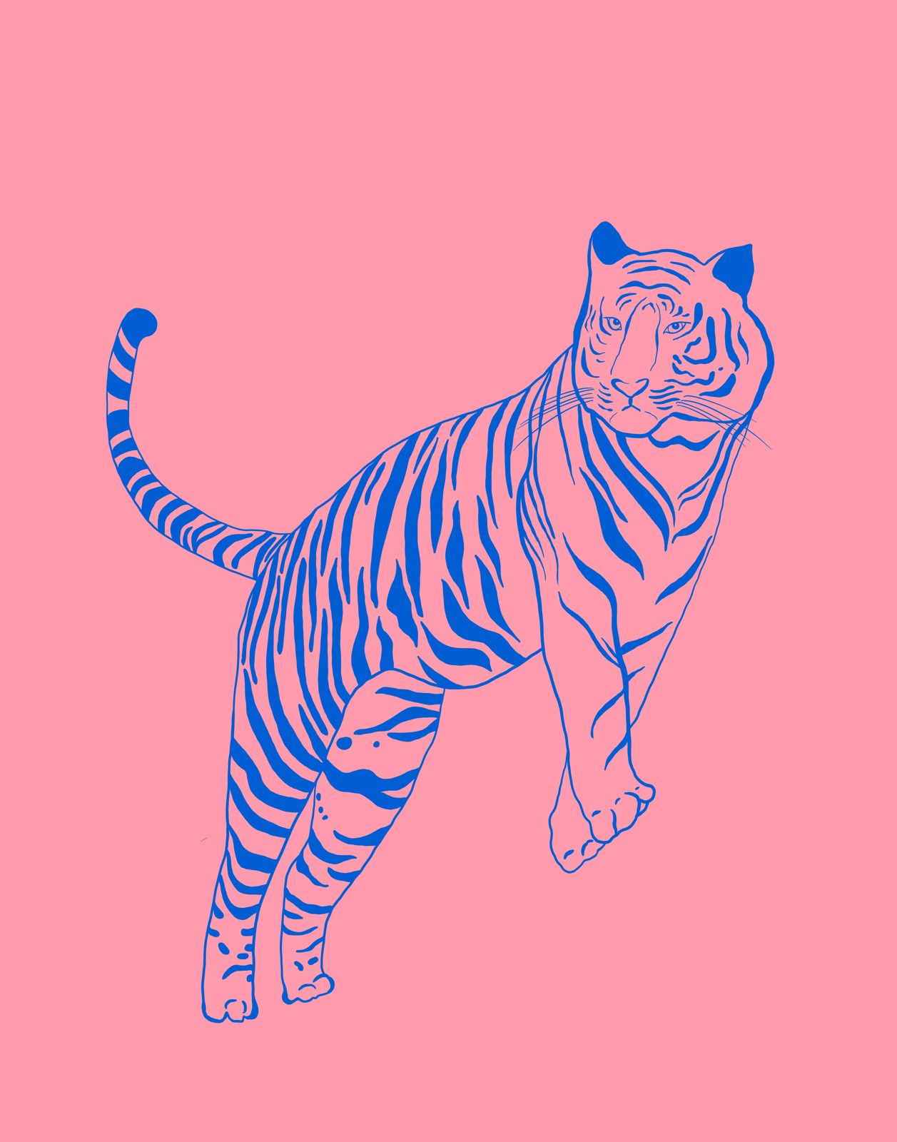 Poster - Blue Tiger Art