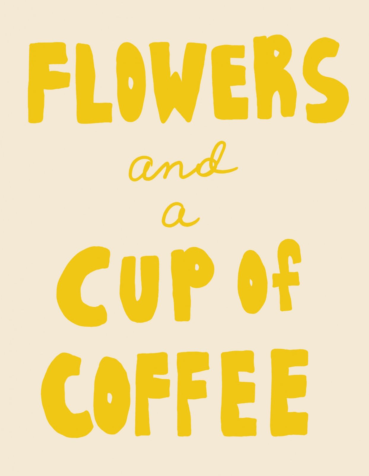 Poster - Bloemen en Koffie