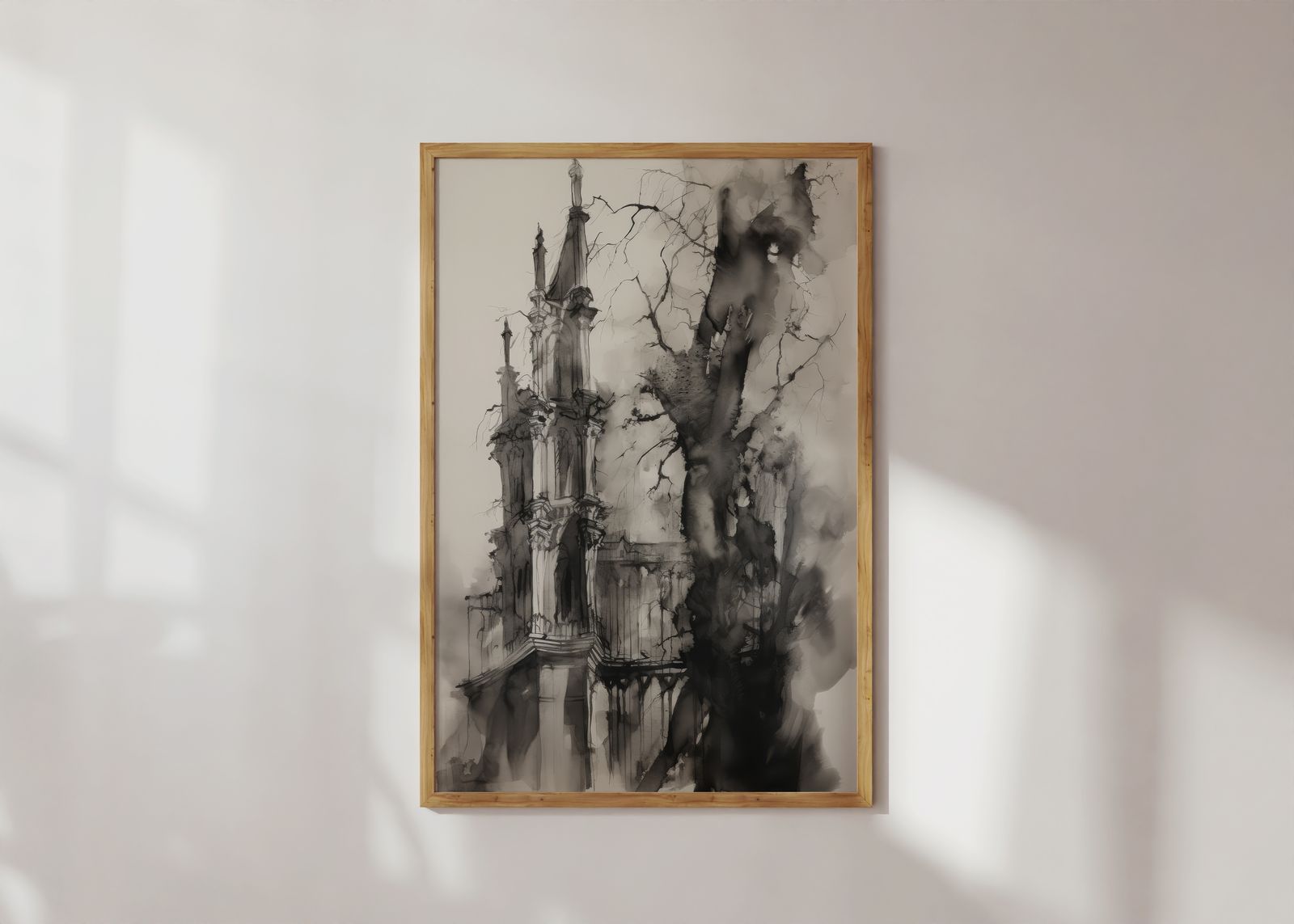Poster - Gotische Toren Illustratie
