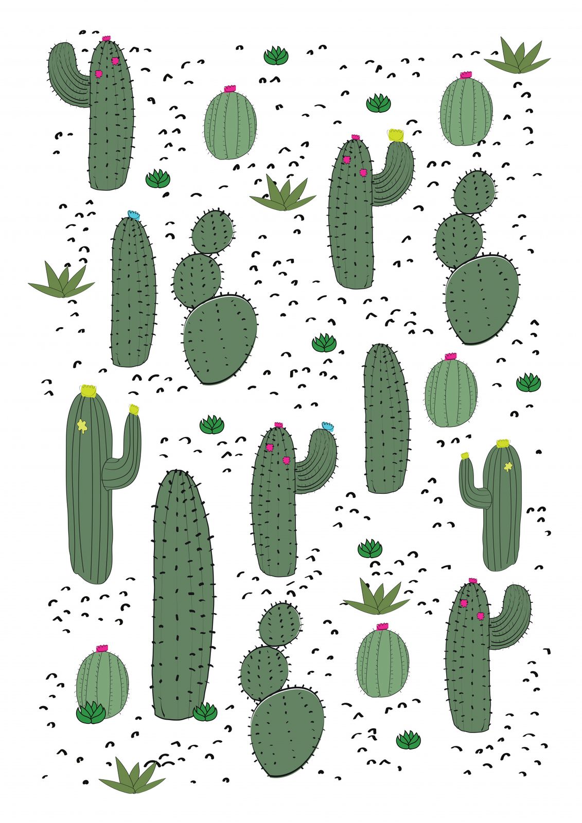 Poster - Cactus Illustratie