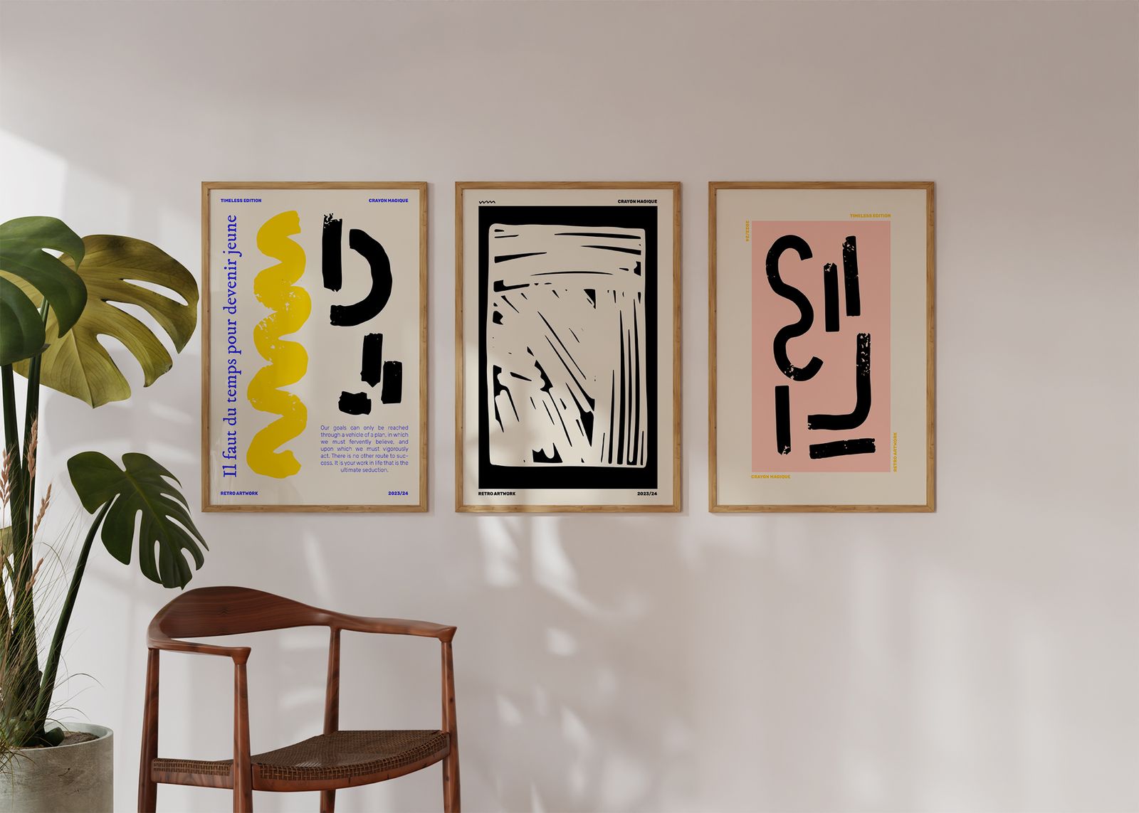 Poster - Retro Artwork Collectie / Set van 3