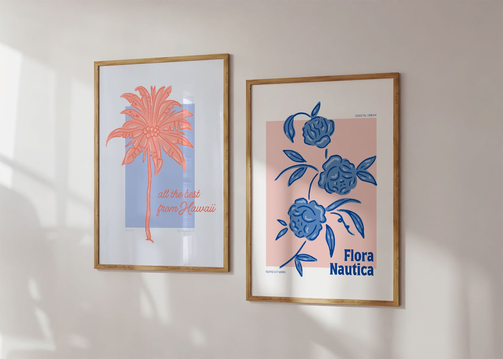 Poster - Tropisch en Bloemrijk Kunstwerk / Set van 2