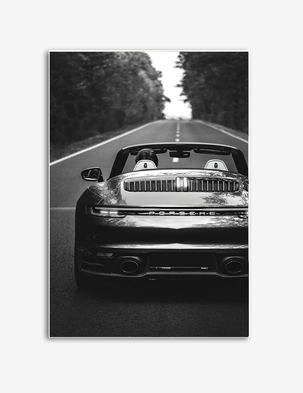 Klassieke Porsche Weg Rijden Poster
