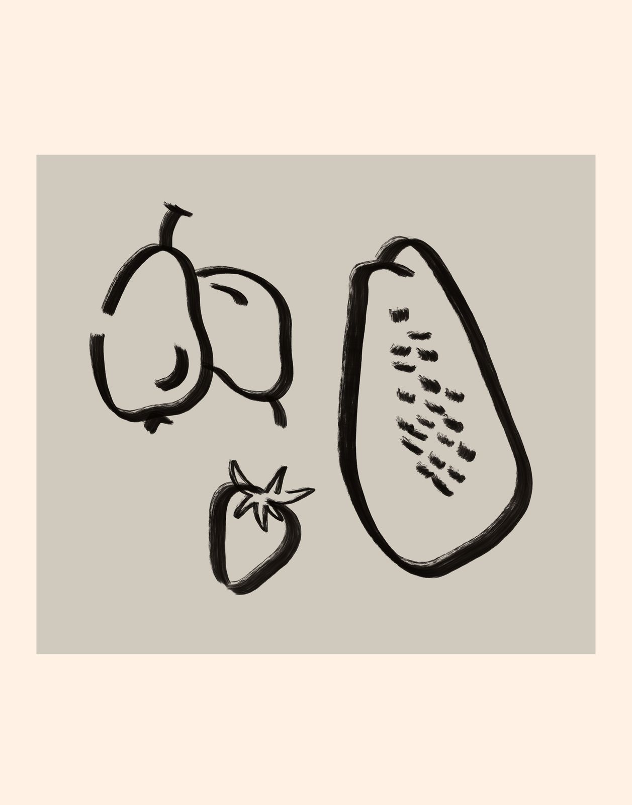 Poster - Abstracte Fruitillustratie