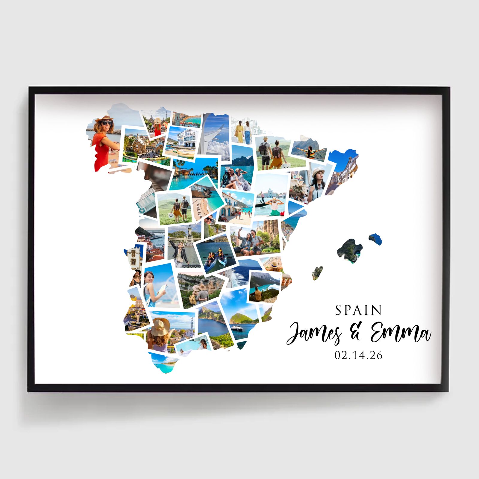 Gepersonaliseerde Poster - Vakantiebestemming Fotocollage - Spanje
