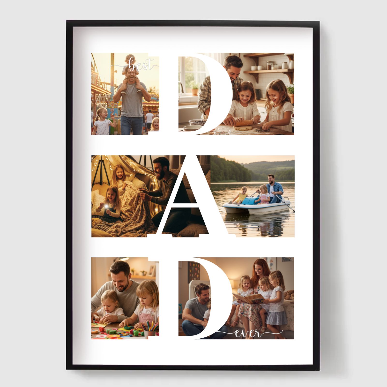 Gepersonaliseerde poster – Beste papa ooit – fotocollage