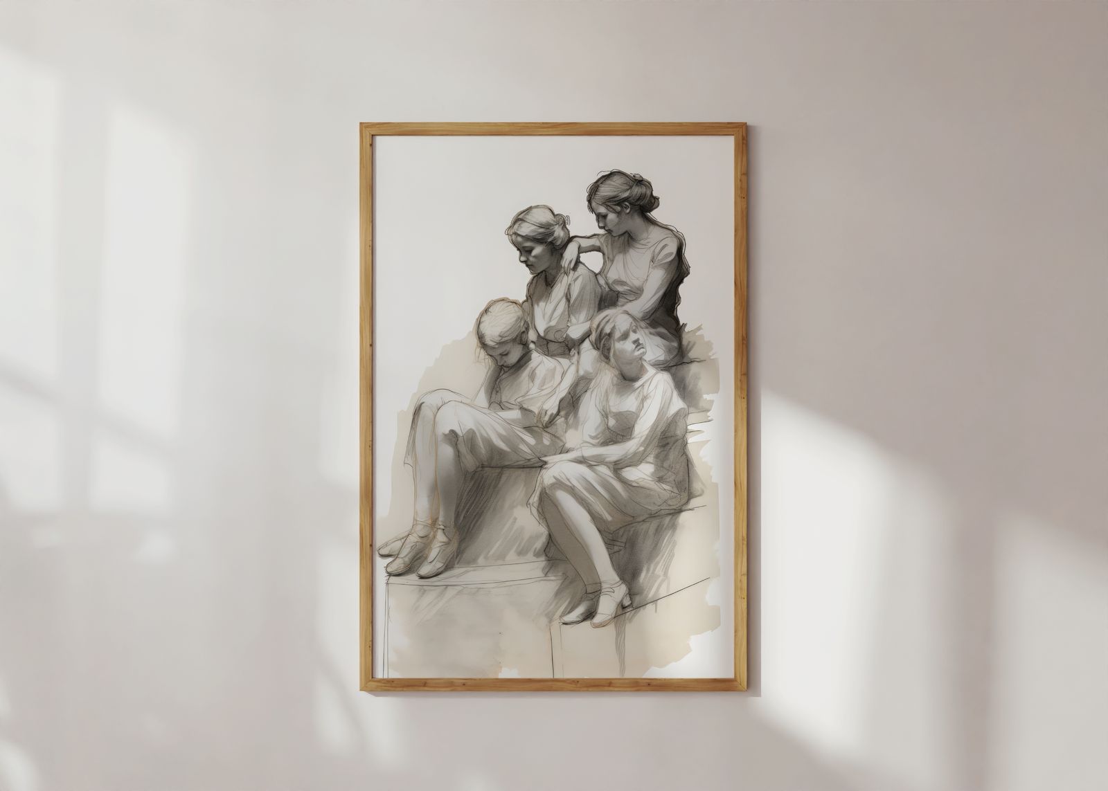 Poster - Vier Vrouwen Schets