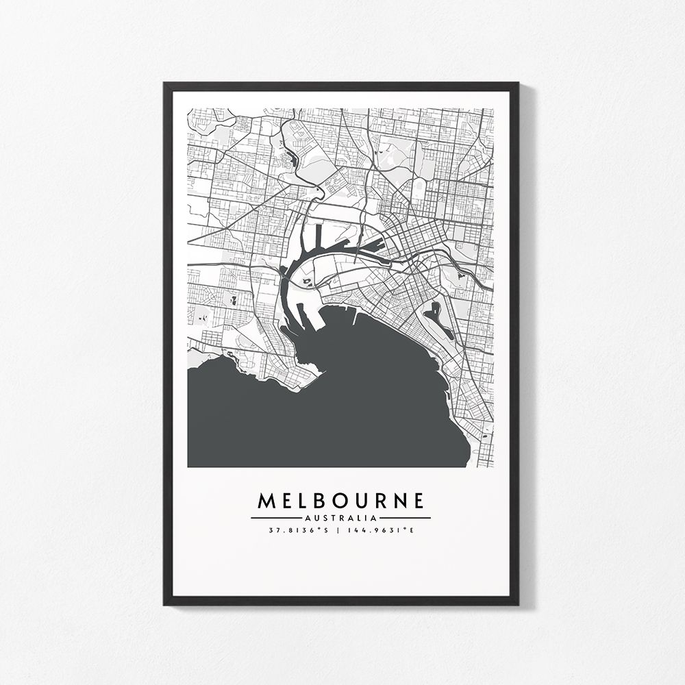 Poster - Melbourne Kaart