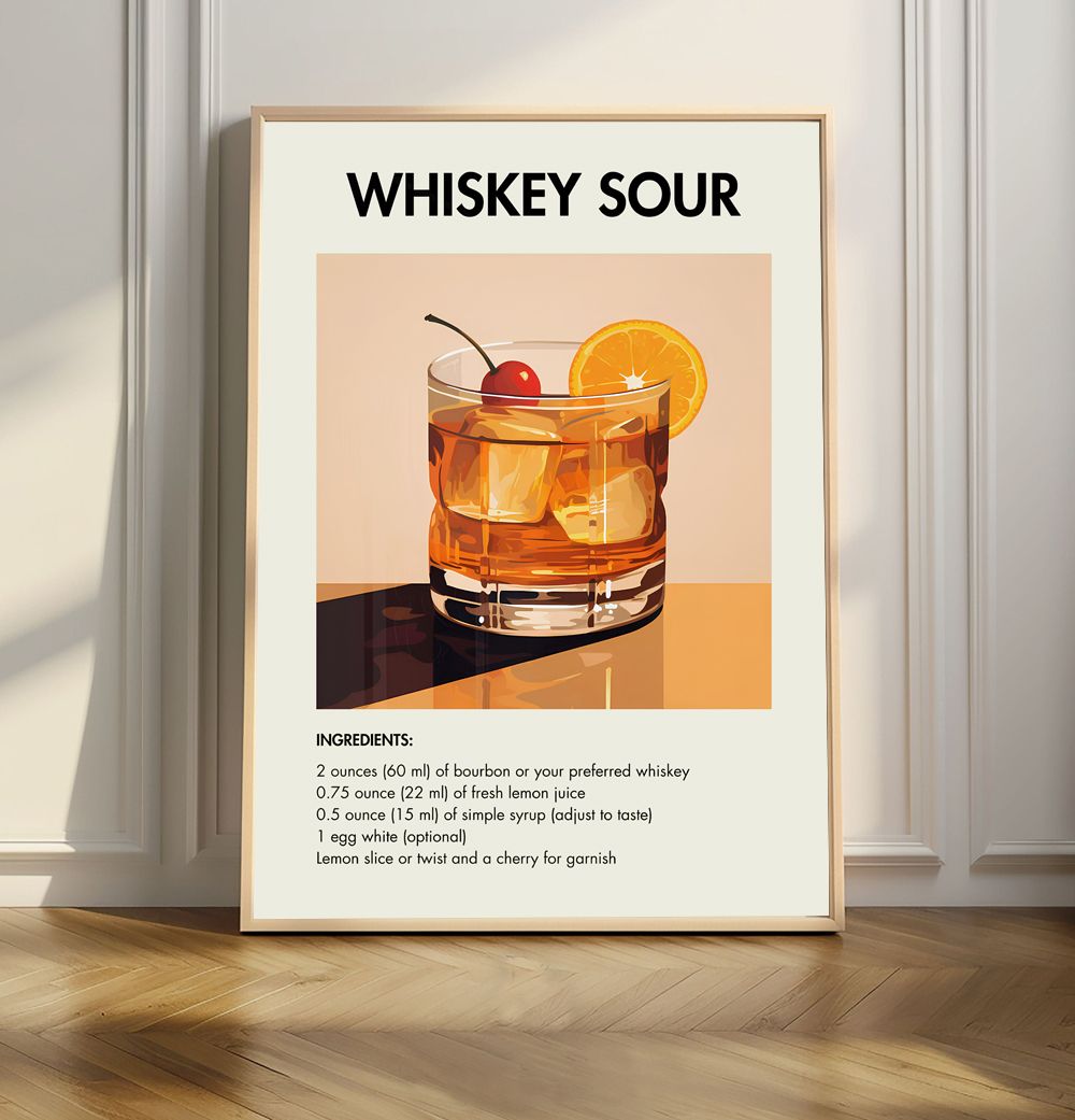 Whiskey Sour Receptposter