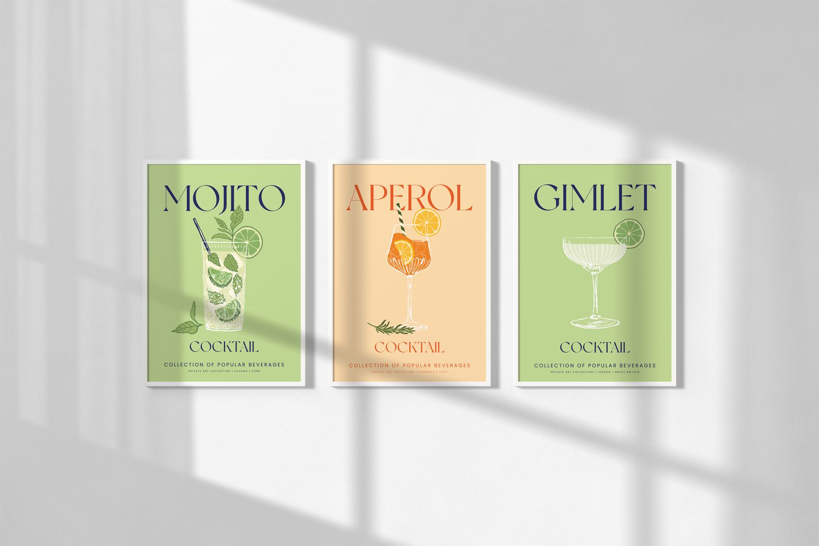 Poster - Cocktailcollectie / Set van 3