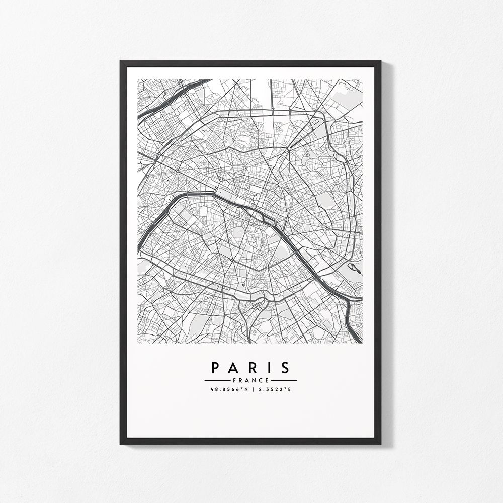 Poster - Stadskaart van Parijs