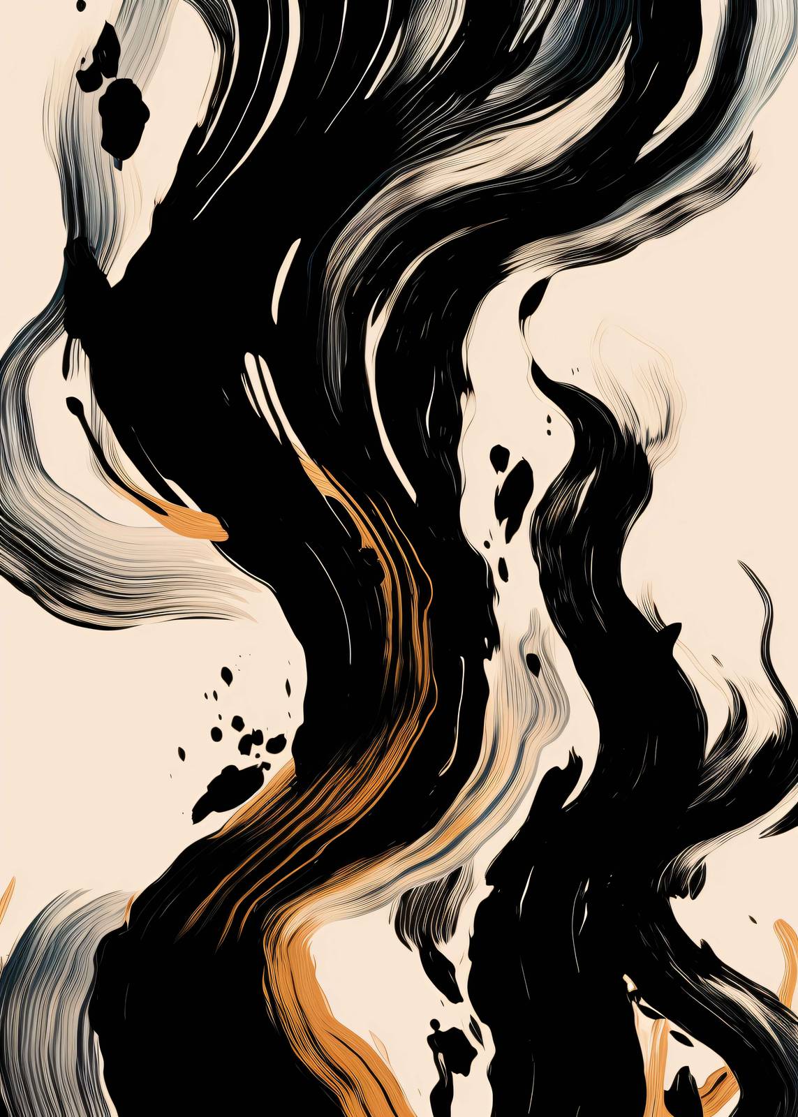 Poster - Abstract Zwart en Goud