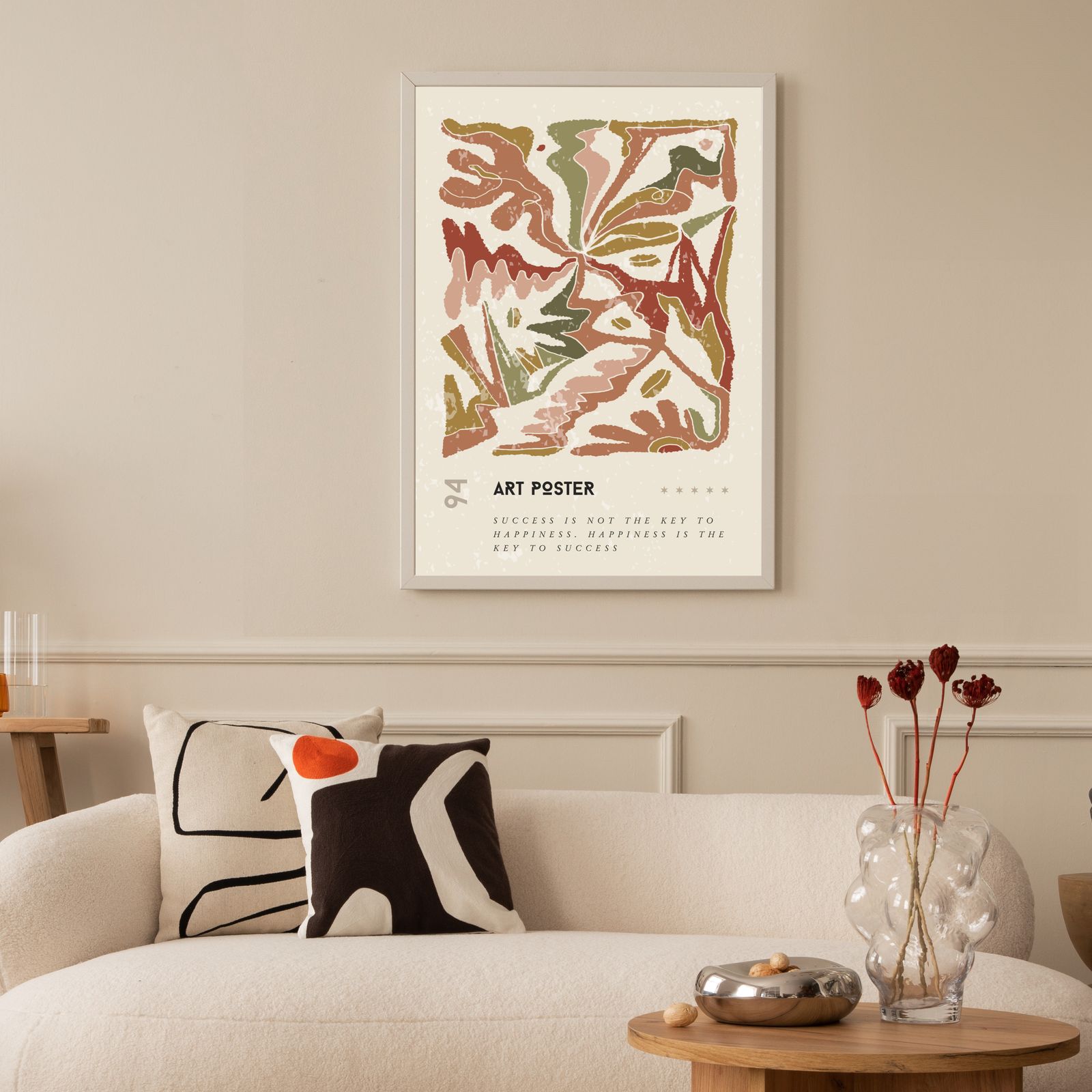 Moderne kunstposter met inspirerende quote