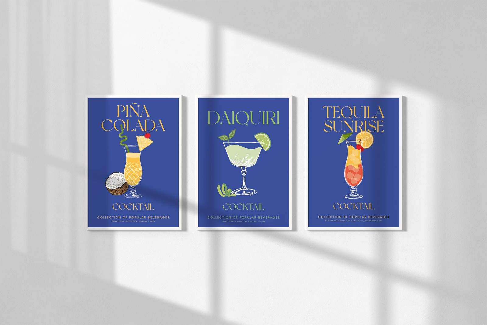 Poster - Cocktail Kunstcollectie / Set van 3