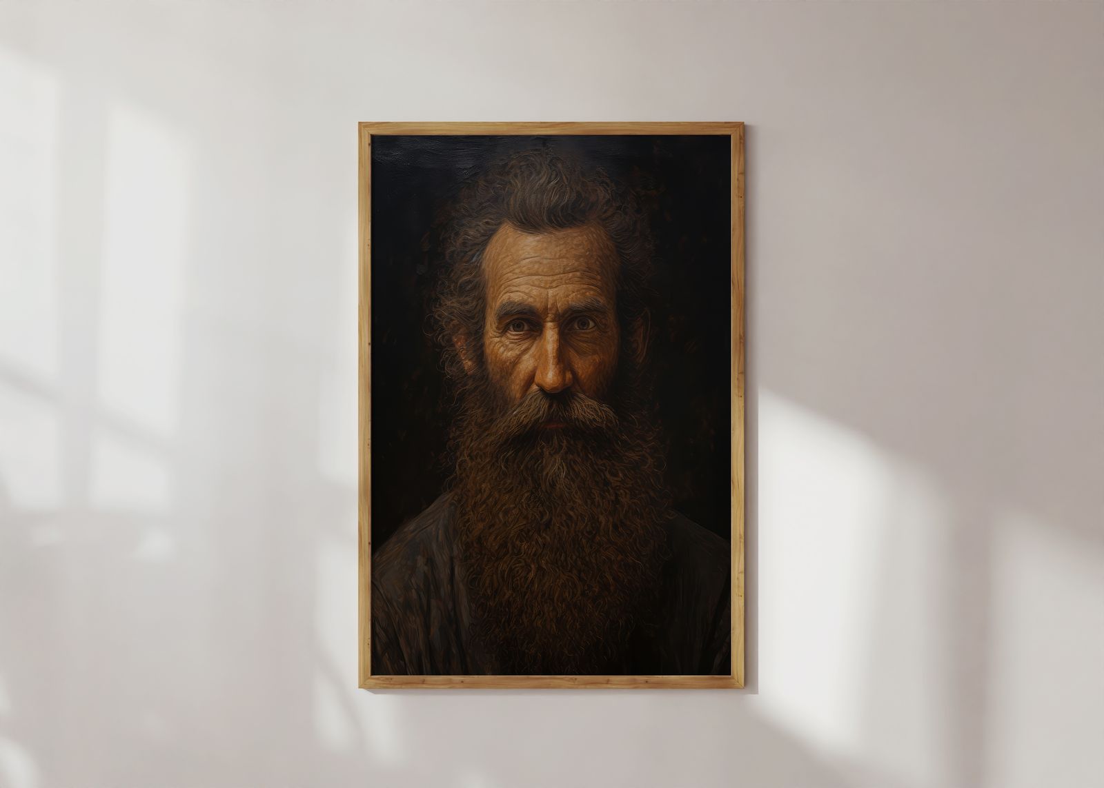 Poster - Portret van een bebaarde man