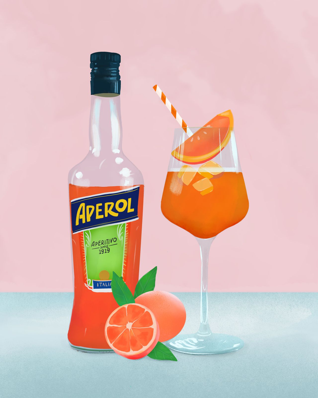 Poster - Aperol Drank Kunstwerk