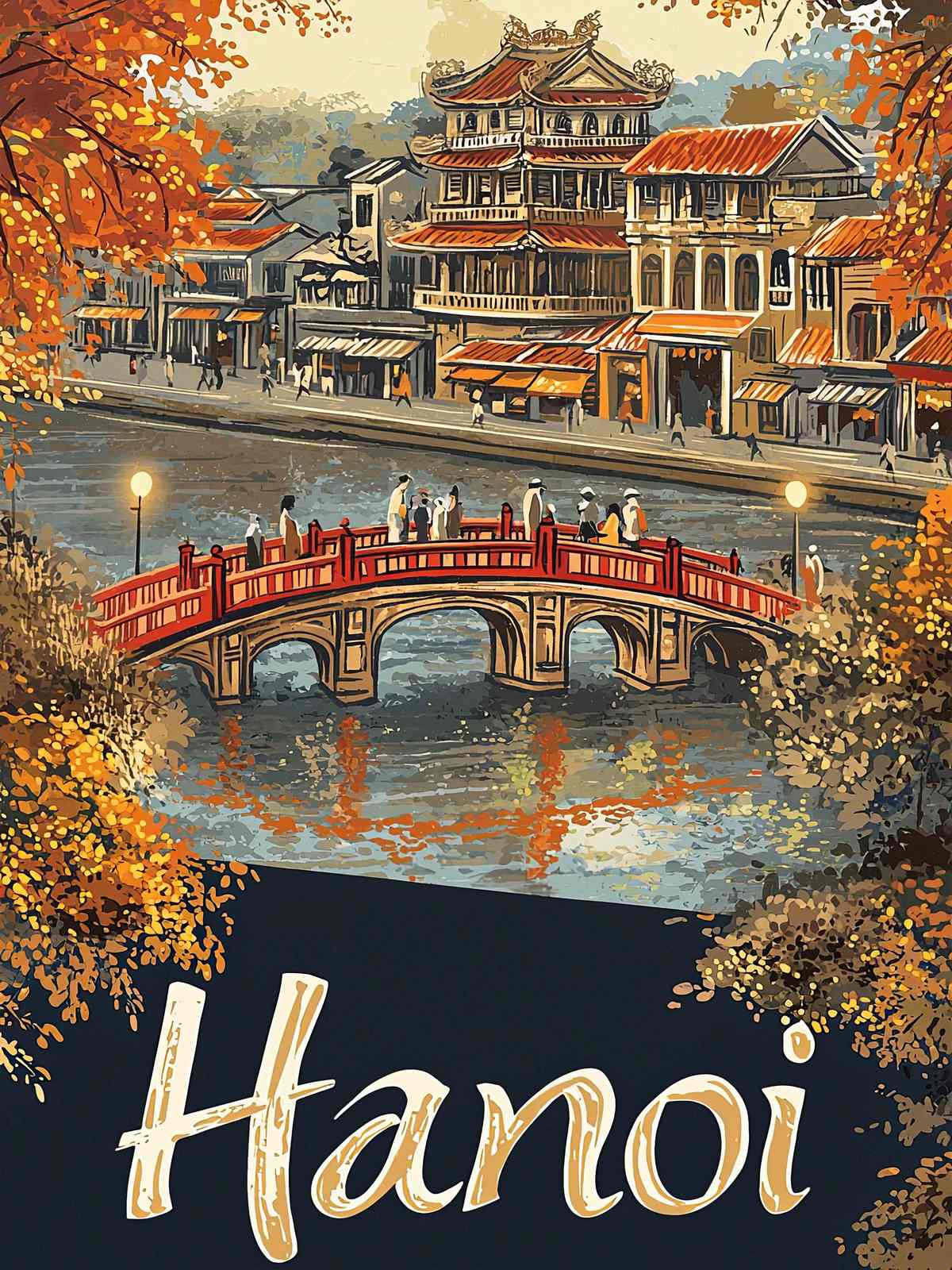 Poster - Hanoi Herfstbrug