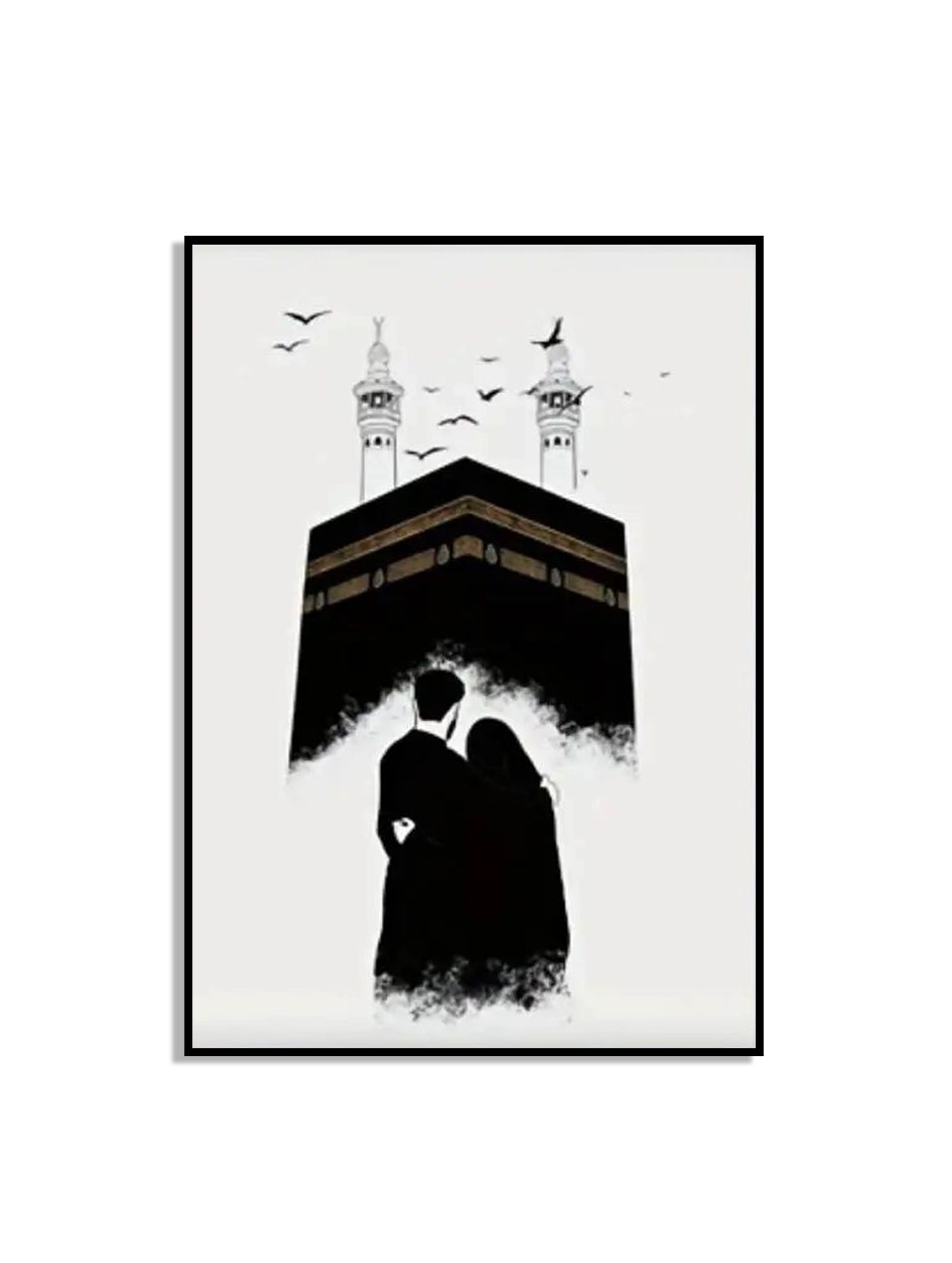 Koppel bij Kaaba muurposter