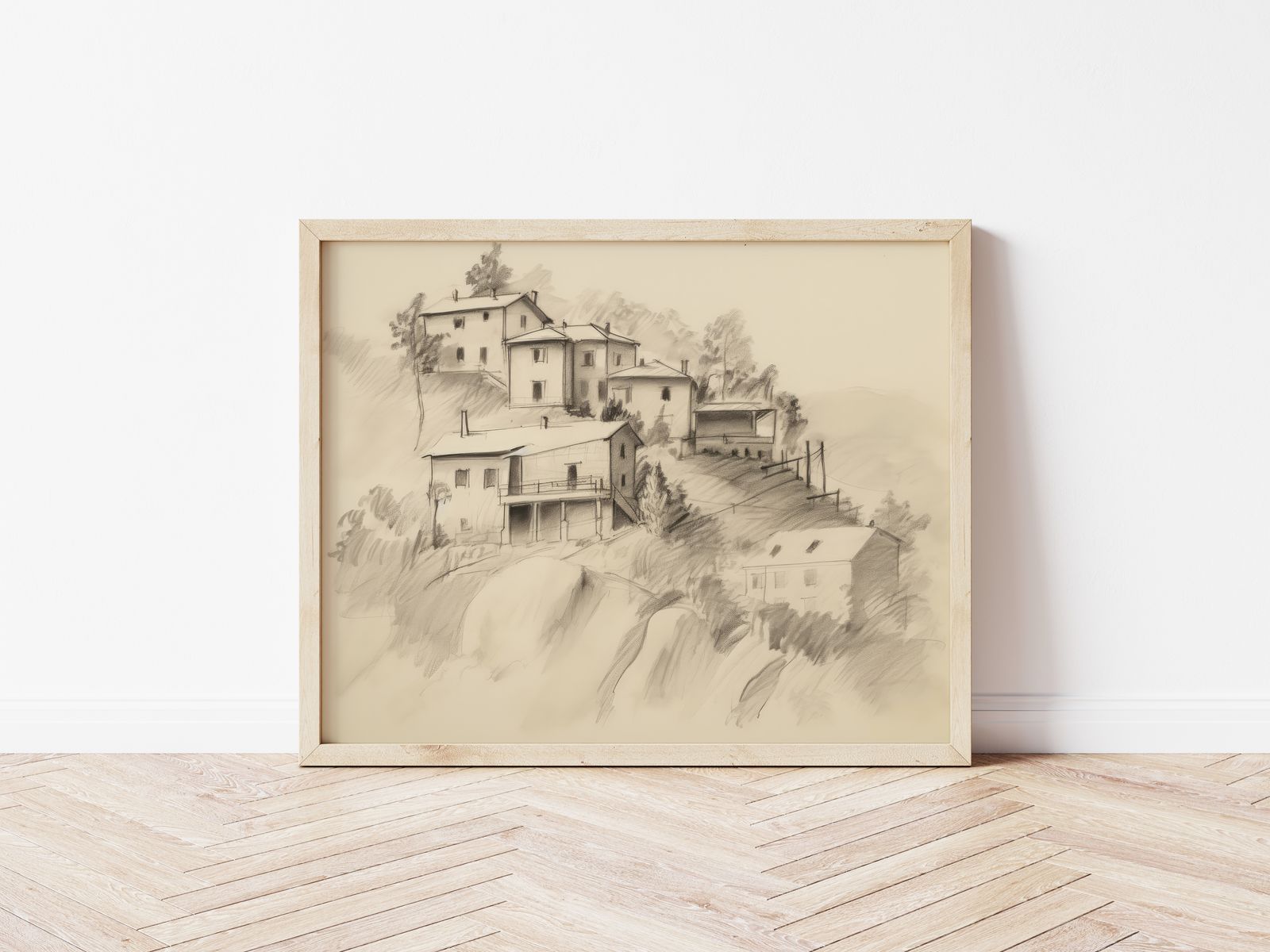 Poster - Hillside Village Schets