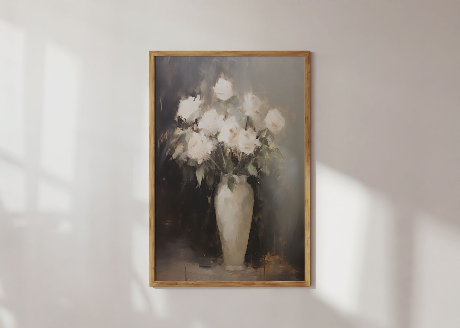 Poster - Vaasje met Witte Rozen