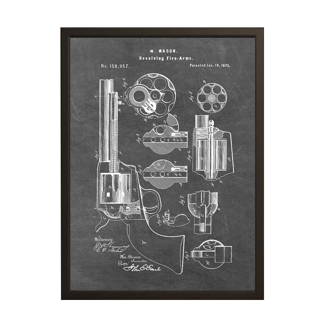 Octrooitekening Poster - Revolving Fire-Arms