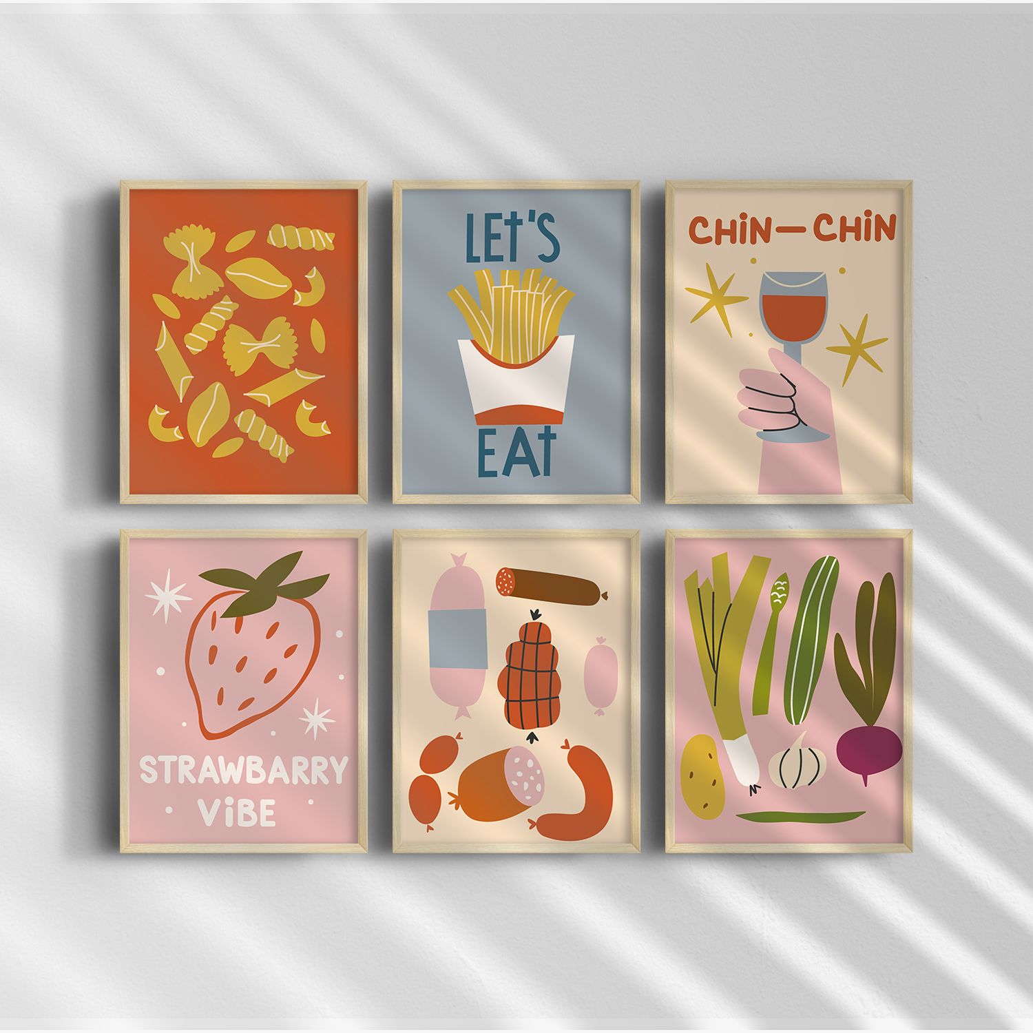 Poster - Let's Eat Collection / Set van 6