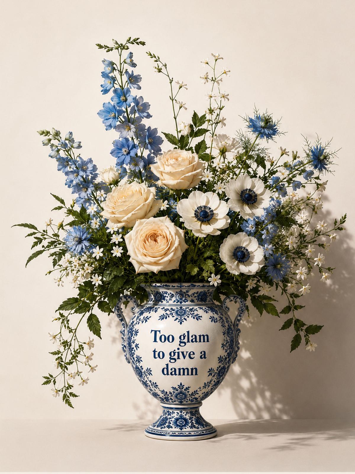 Poster - Bloemenvazen Glam Quote