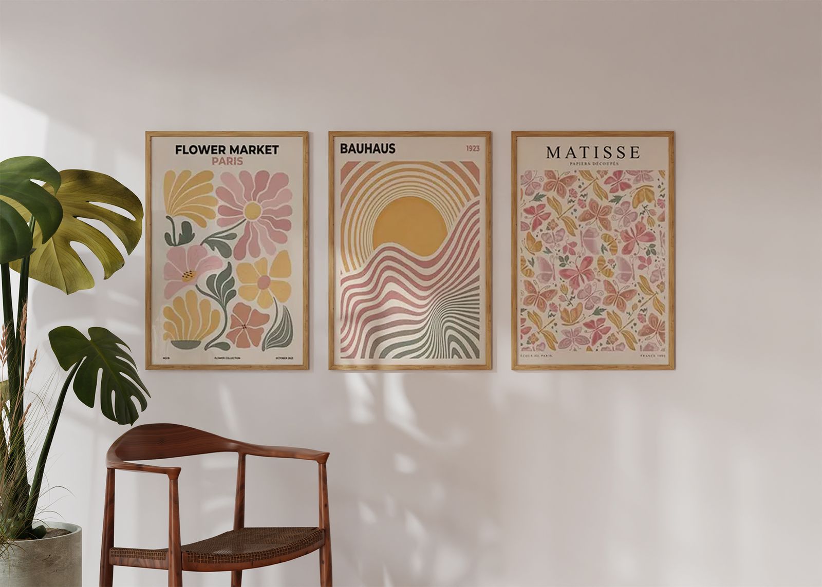 Poster - Bauhaus en Bloemenmarkt / Set of 3