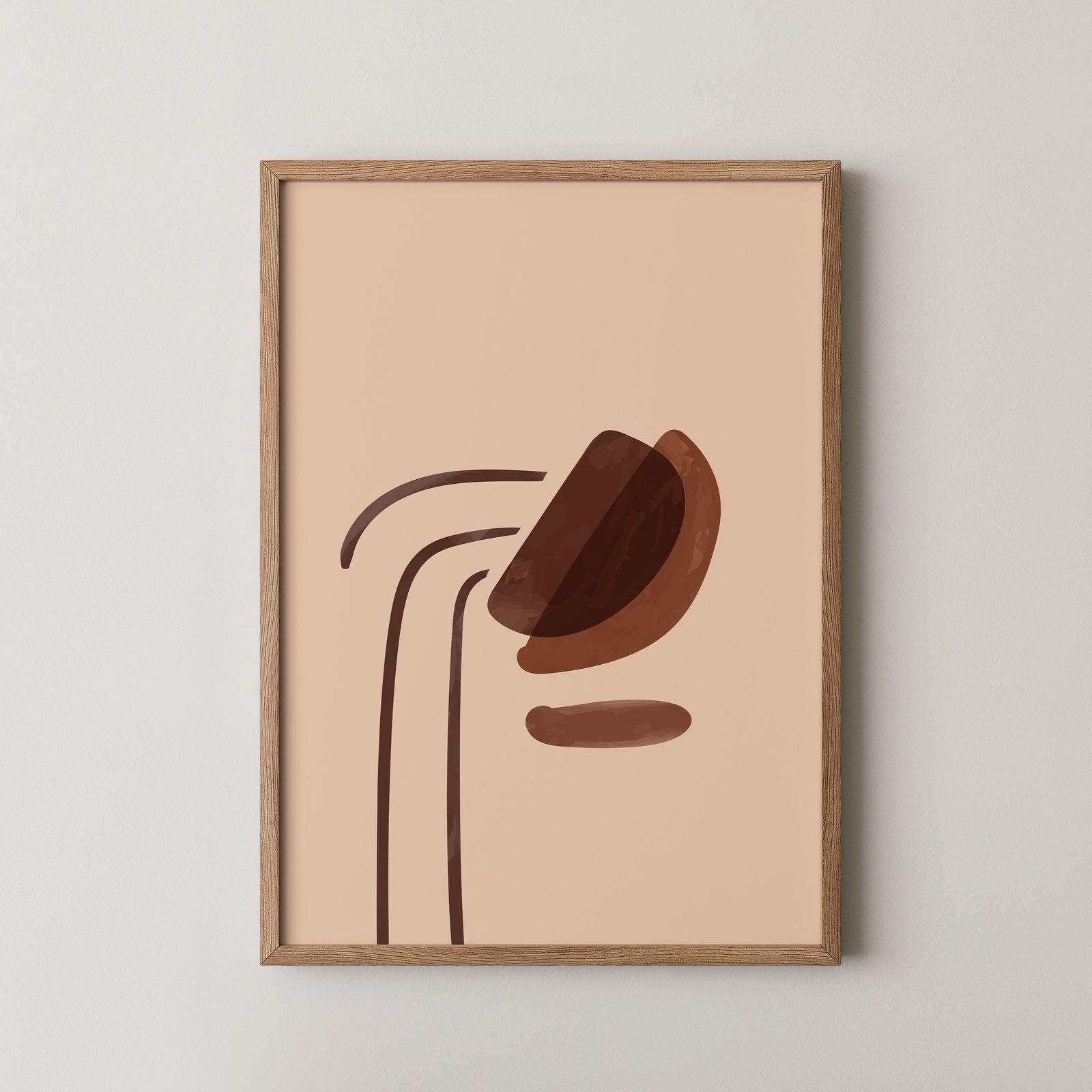 Poster - Abstracte Kunst Bruine Vormen