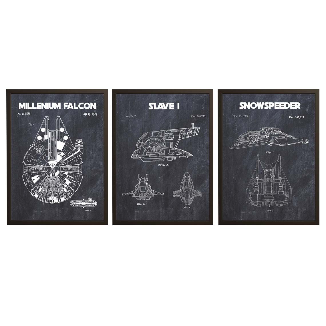 Patentoctrooi Poster - Millennium Falcon Set of 3
