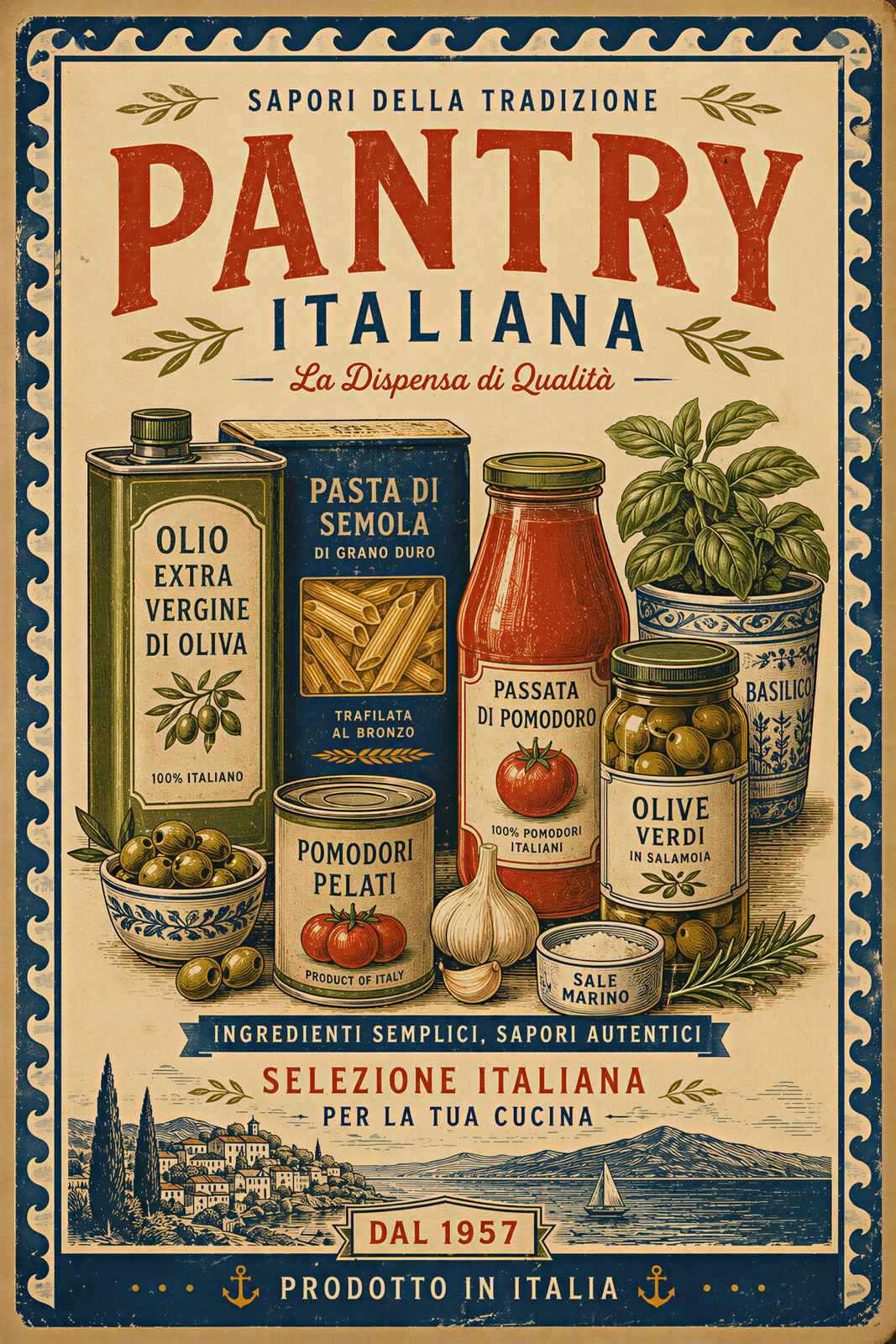 Poster - Italiaanse voorraadkast collectie / Set van 3