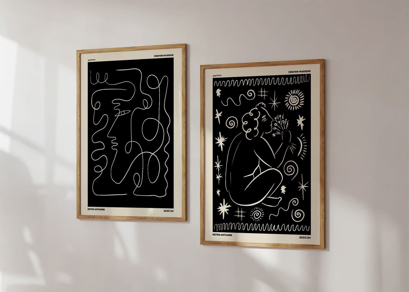 Poster - Retro Kunstwerk / Set van 2