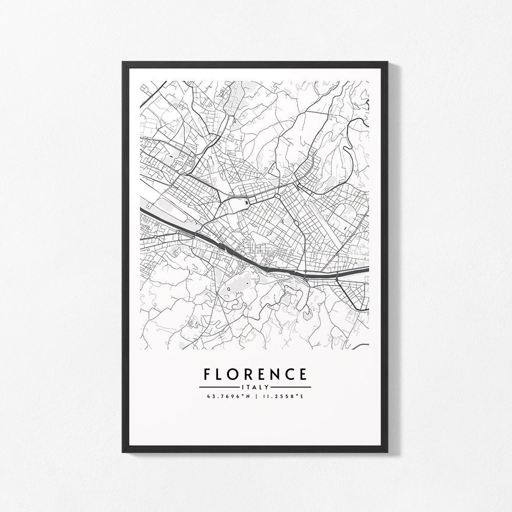 Poster - Florence Kaart Italië