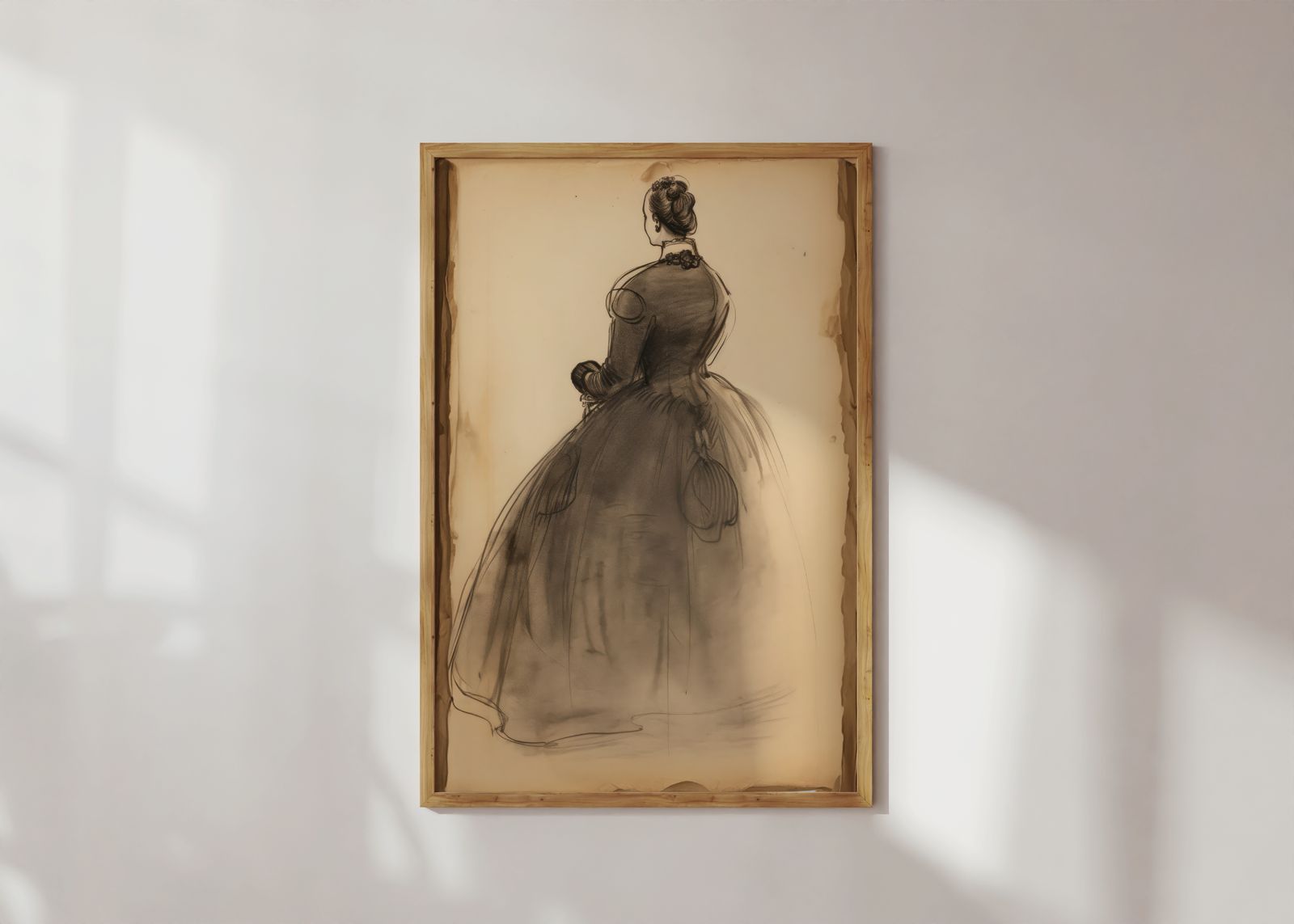 Poster - Elegante Dame Schets