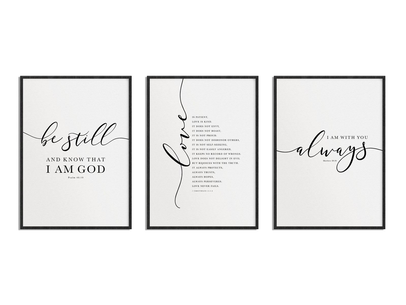 Inspirerende Bijbelverzen Poster - Set van 3