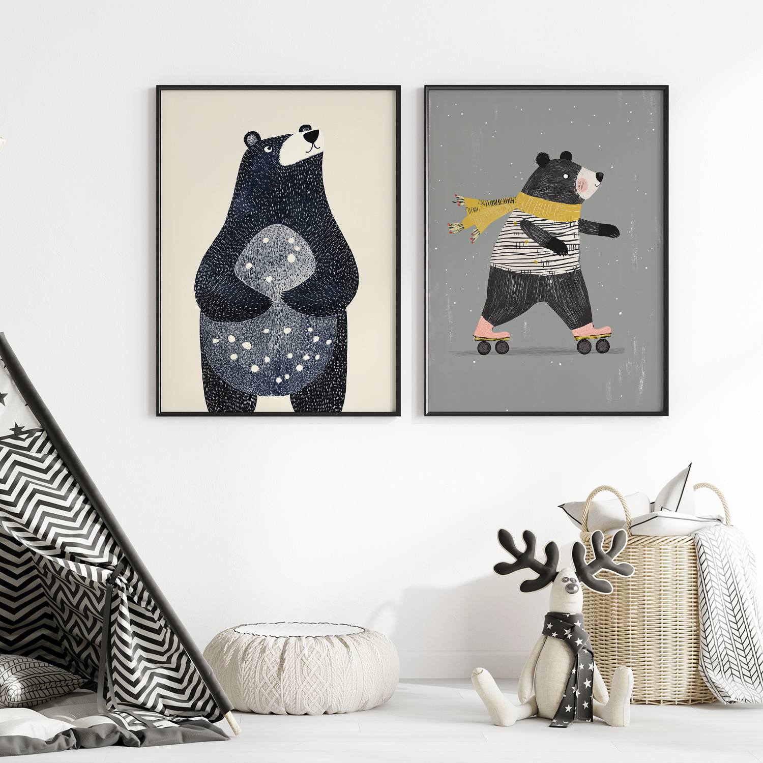 Poster - Speelse Beren / Set van 2