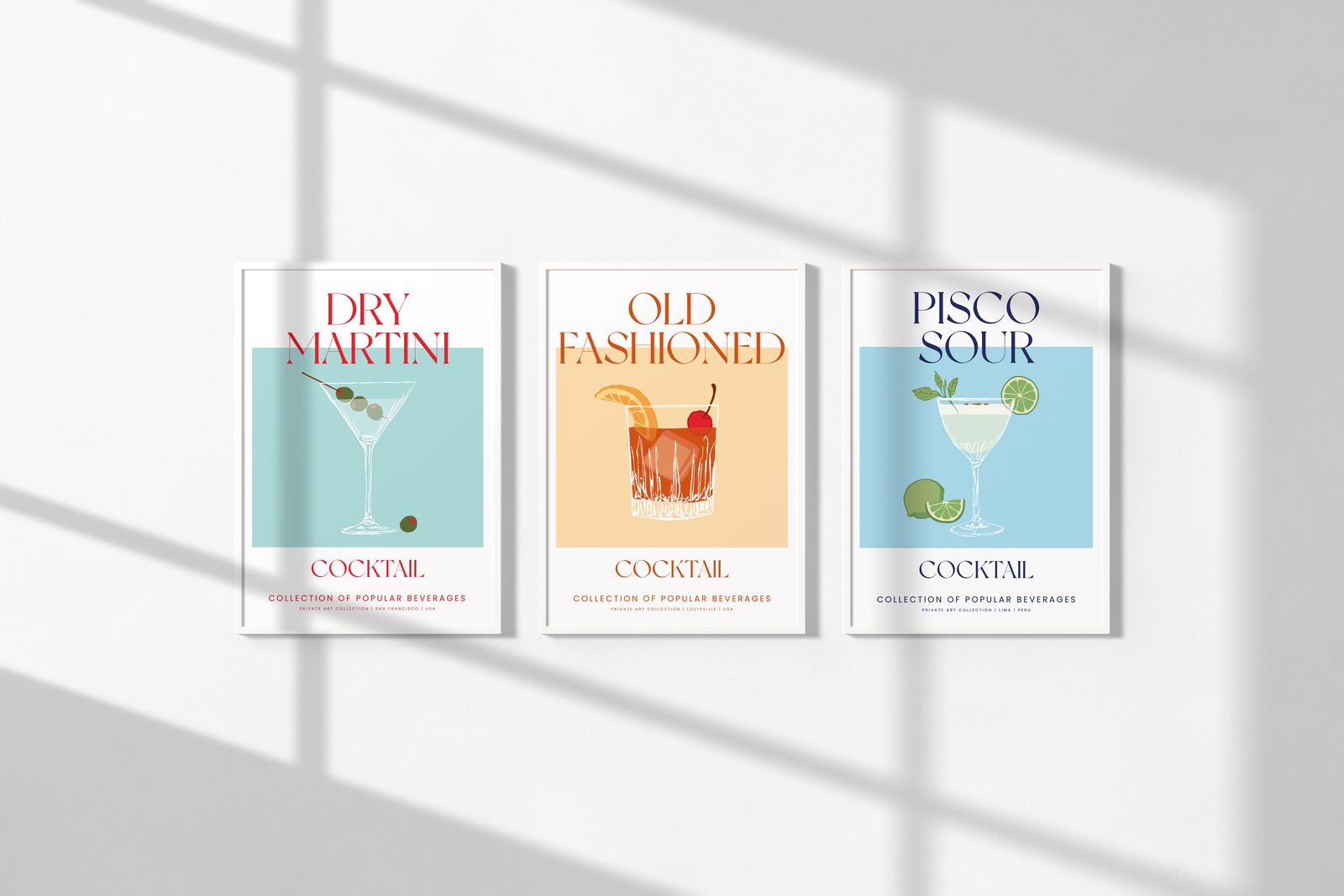 Poster - Cocktailcollectie / Set van 3