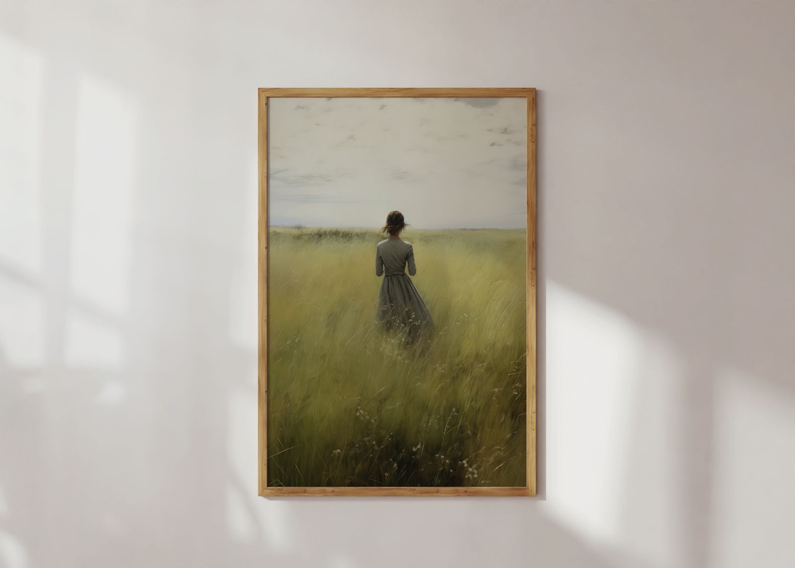 Poster - Vrouw in een veld