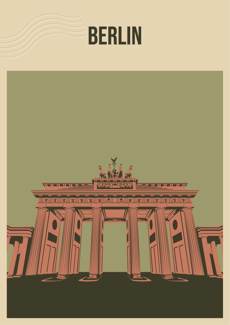 Berlijn Landmark Muurposter
