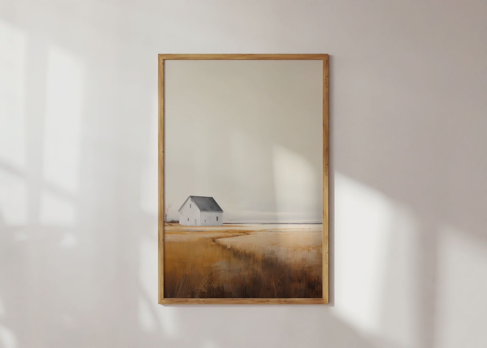 Poster - Eenzame Huis Kunstwerk