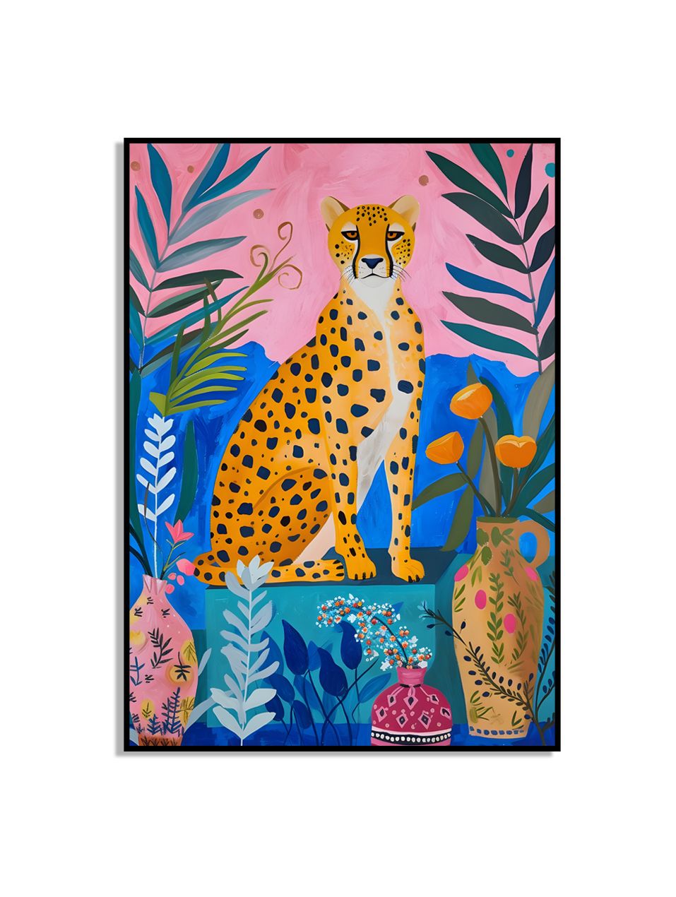 Gepard in Botanische Setting Poster