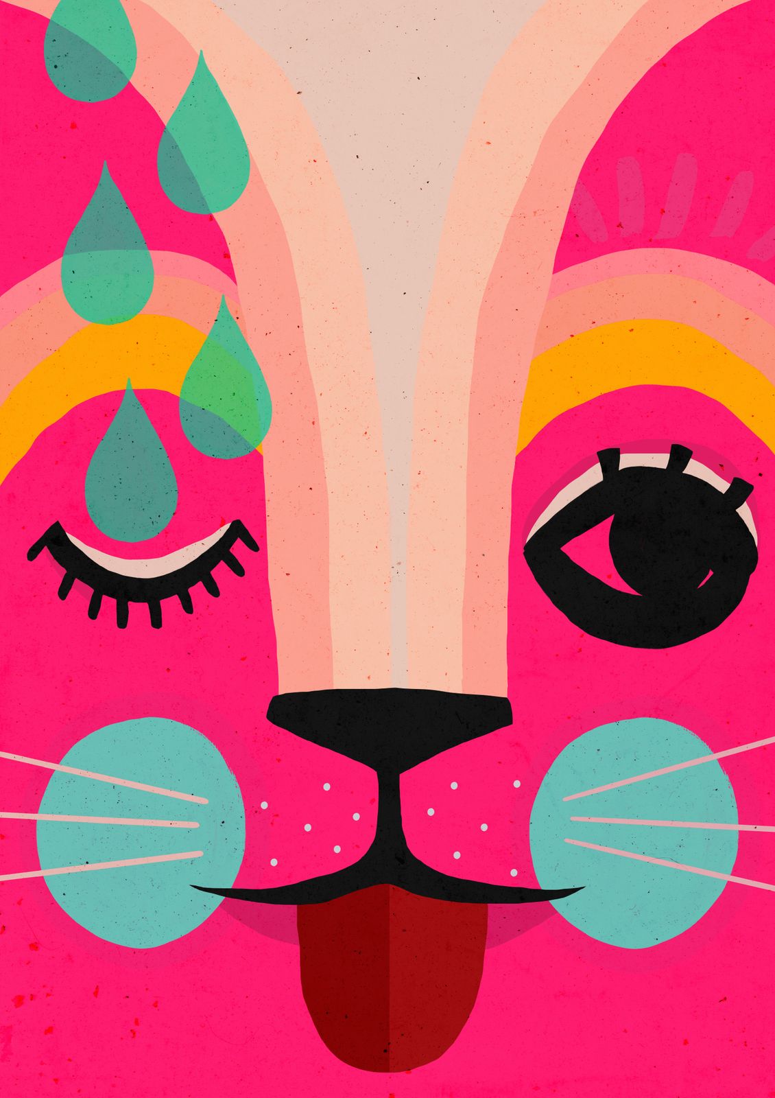 Poster - Levendig Kattengezicht