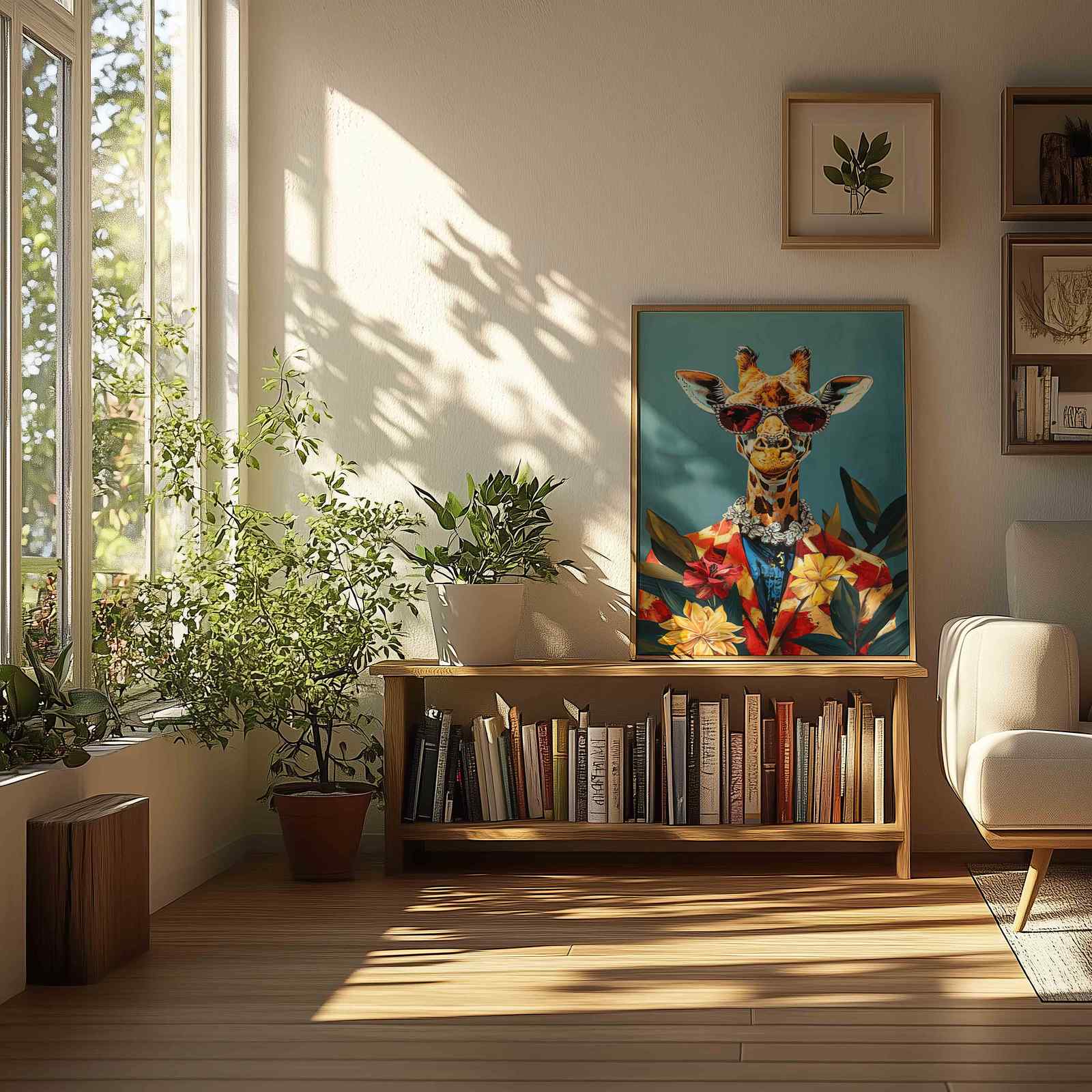 Poster - Giraffe met Zonnebril